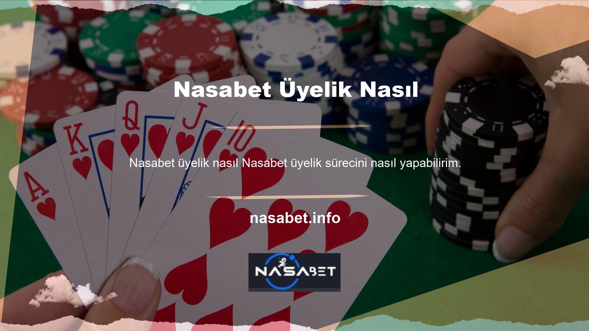 Sitede eğlenceli oyunlar oynayamayacaksınız veya Nasabet üyelik sürecini tamamlamadan bahis kuponlarınızı oluşturamazsınız